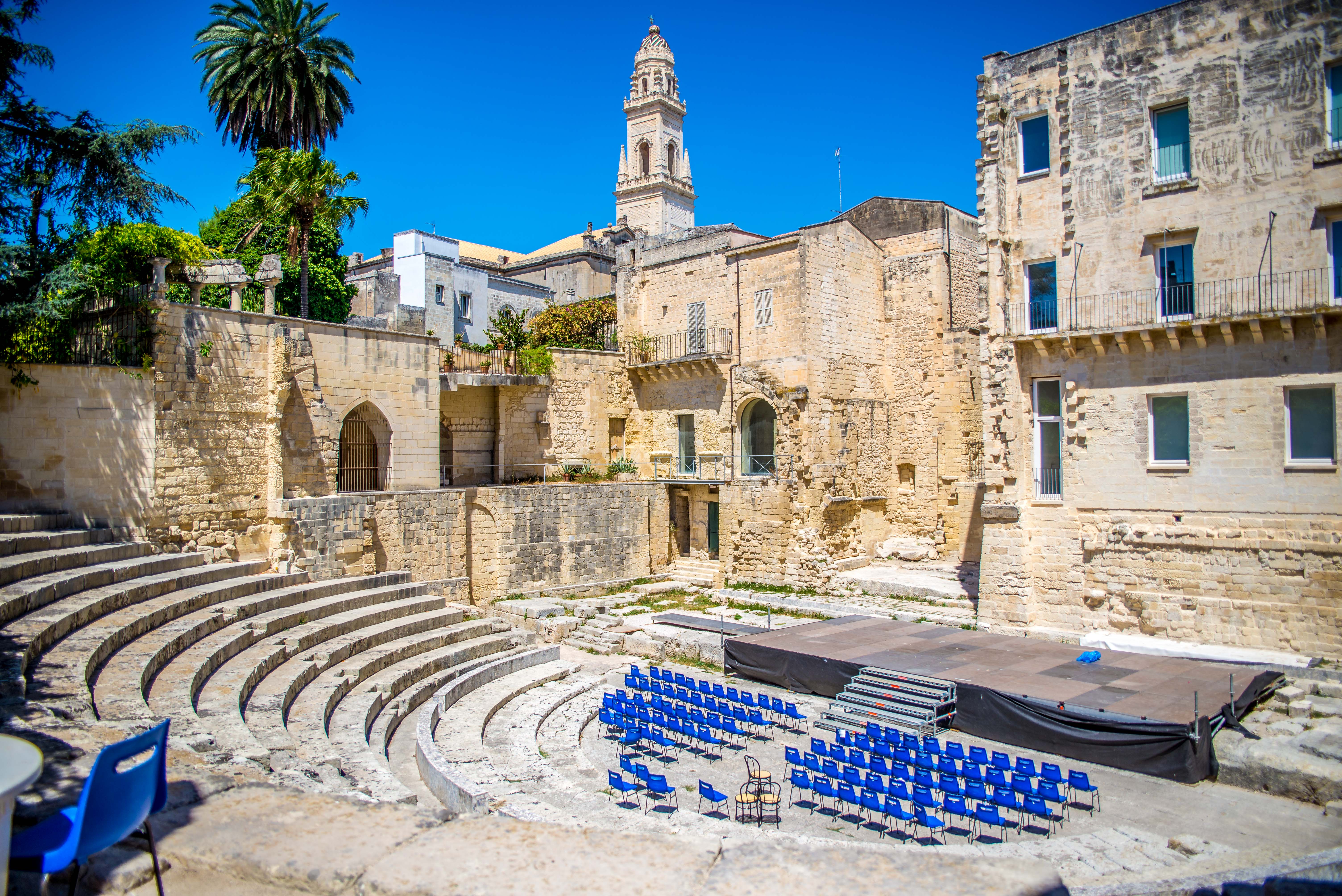 L’amphithéâtre de Lecce dans la région de Salento