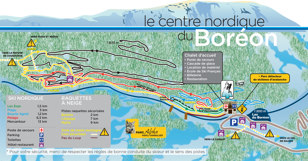 plan Centre Nordique du Boréon Mercantour dans les Alpes Maritime