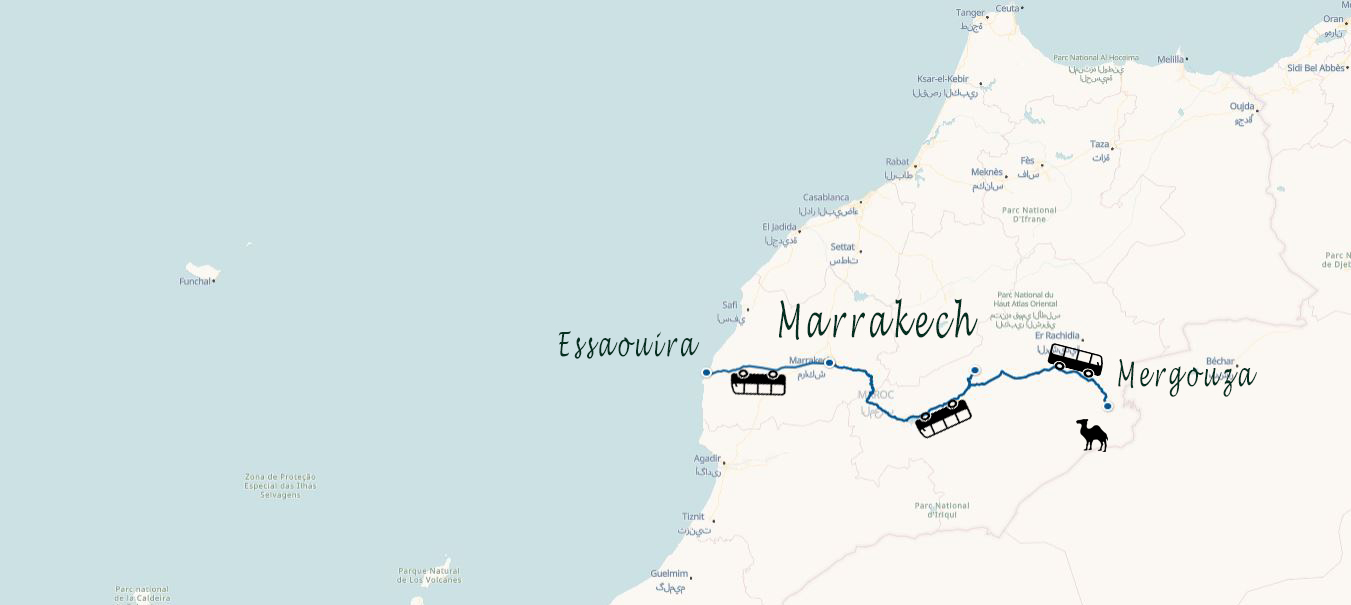 Carte Maroc Une semaine au Maroc